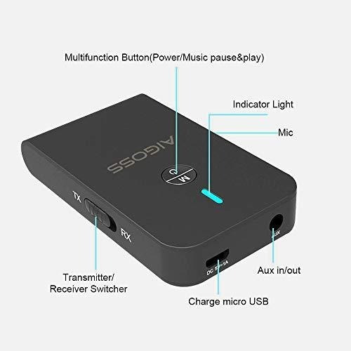 Parlantes Automóvil Aigoss Bluetooth 5.0 Transmitter Receiv 