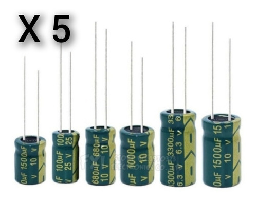 Condensador Capacitor Electrolitico 330uf X 25v (5unidades)