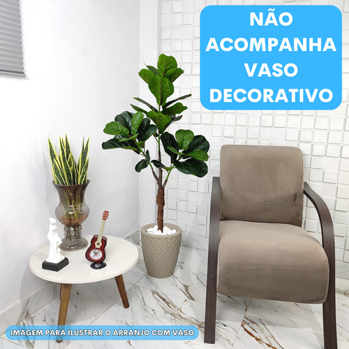 Planta Lyrata Artificial 130cm Ficus Toque Real Sem Vaso