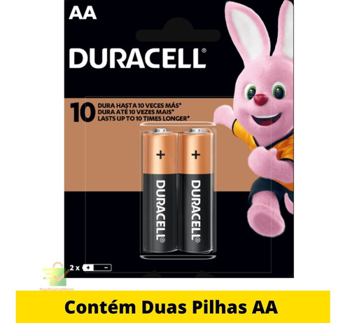 Pilhas Duracell alcalina AA kit 2 unidades