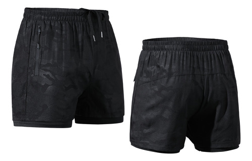 Gimnasio Short Con Licra Deportiva 2 En 1 Hombre Correr Gym