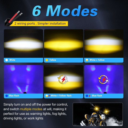 Reflector Led De Motocicleta S16 (flash De Luz Azul) 2pcs