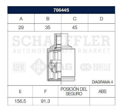 Junta Homocinética Lado Caja Jeep Liberty  A 2002-07 Izq.