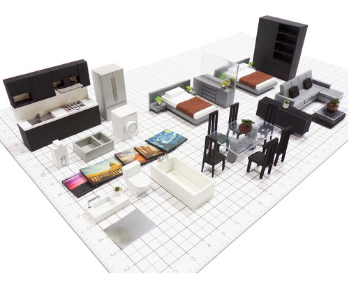 Set Para Maquetas Casa - Habitación Escala 1:50