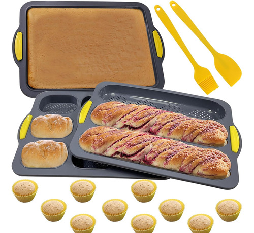 Loaf Pan Set Of 1 With Four Buns French Bread Loaf Pan Bread
