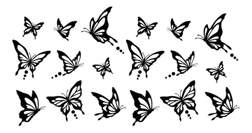 Imagen 2 de 2 de Pack 18 Mariposas Adhesivo Decoración Del Hogar Habitación