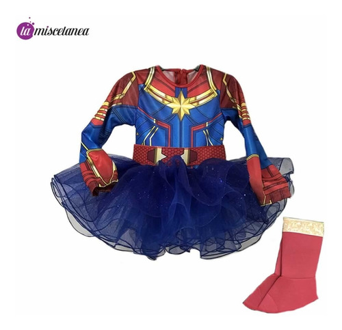 Disfraz De Capitana Marvel Para Niñas