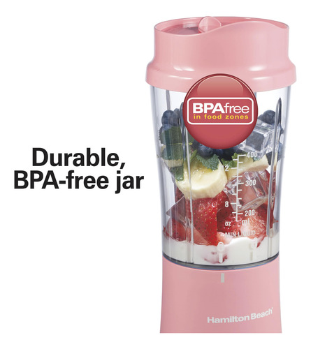 Licuadora Portátil Hamilton Beach 51171 400 Ml Coral Con Taz