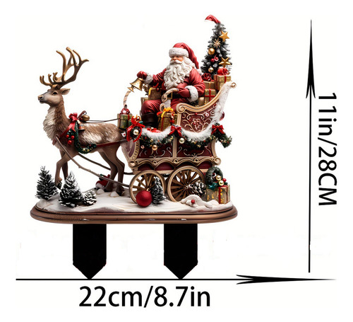 Decoración De Suelo Acrílica B Santa Claus Y Alces