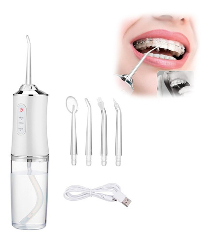 Irrigador Limpiador Oral Bucal Dental Brackets Profesional ® Color Blanco