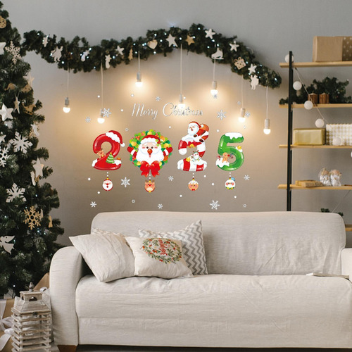 Navideño Para Ventana De Papá Noel, Calcomanía B