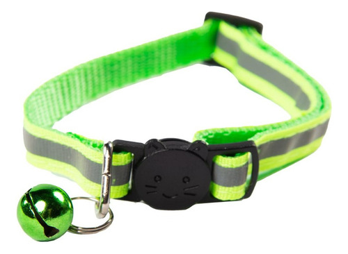 Collar Para Gatos Mr. Pets, Reflectante, Ajustable Color Verde Tamaño del collar Unitalla