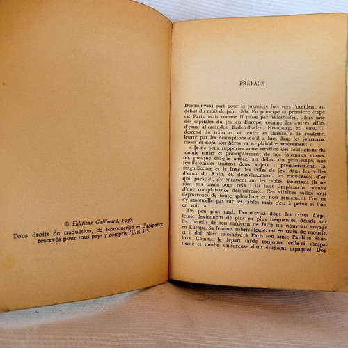 Le Joueur Fiodor Dostoievski Livre De Poche Frances