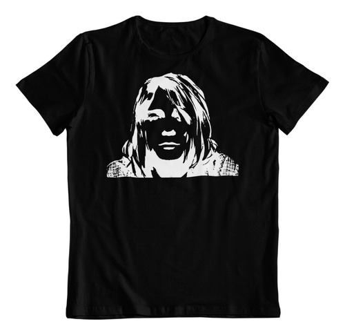 Polera Negra Algodon - Dtf - Kurt Cobain Cantante Nirvana