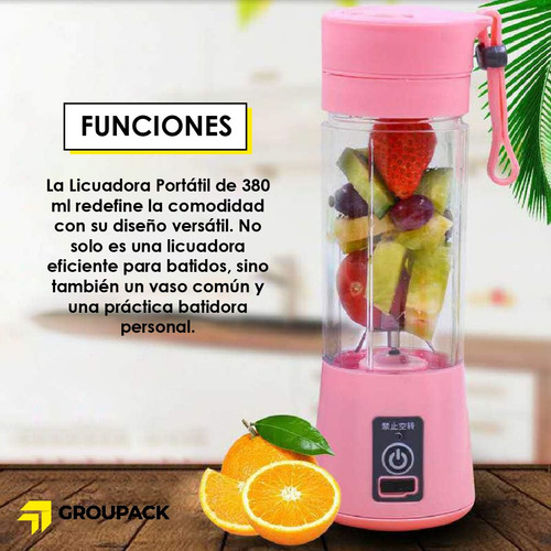 Licuadora Portatil Mini Exprimidor 380ml Para Jugos Bebidas