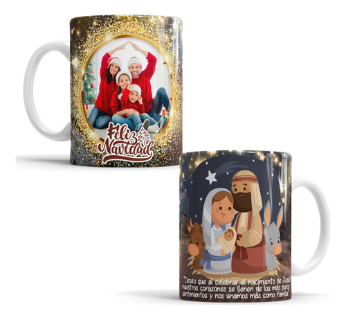 Taza De Feliz Navidad Con Tu Foto Personalizada 11oz Mod320