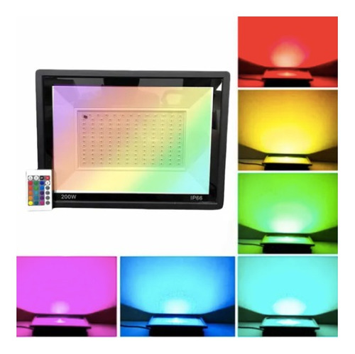 Reflector Led Rgb Multicolor 30w Con Control Remoto