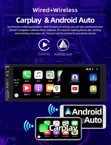 Radio Auto Android Carplay Wifi 2 Din 6.9'' 2 Gb Ram 32 Gb