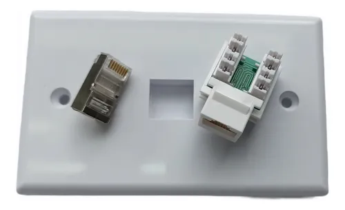 Toma Pared Faceplate, Combo 6 Tomas Cat 6 + 12 Rj45 Metalico