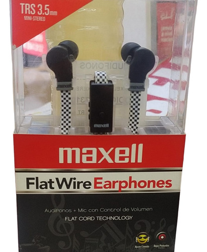 Audífonos Maxell C/micrófono Control Volumen Cable Plano 3.5