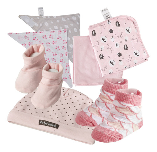 Set Oferta Combo50 Bebe 4 Piezas Ajuar Rosado Baby Shower