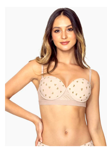 Leonisa Sostén Juvenil  36b Color Beige/corazones 011898