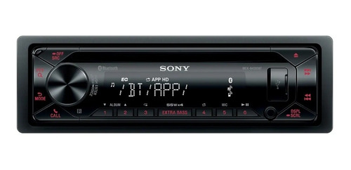 Estéreo Para Auto Sony Mex N4300bt Con Usb Y Bluetooth Rojo