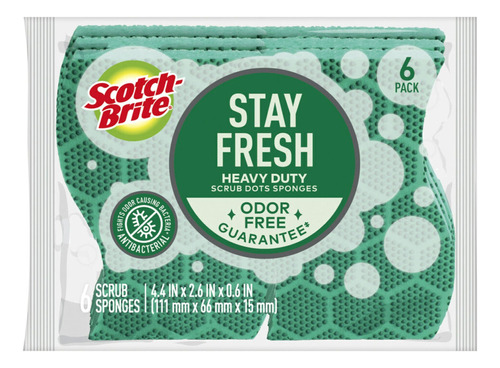 Esponja Scotch-brite Stay Fresh Libre De Olor X6u