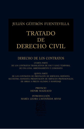 Tratado De Derecho Civil Xviii, De Güitrón Fuentevilla, Julián. Editorial Porrúa México, Edición 1, 2019 En Español