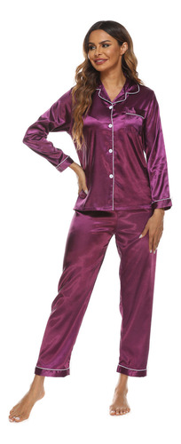 Set De Pijamas Source Satin De Dos Piezas, Talla Grande