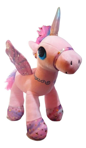 Unicornio Grande De Peluche Con Alas Parado De 53 Cm