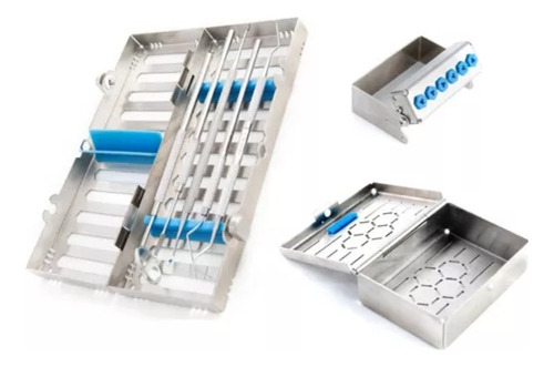 Kit Cassette Para 5 Instrumentos Dentales + Caja Y Fresero