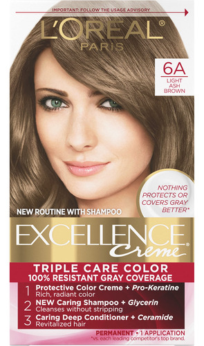 Tinte De Pelo L'oreal Paris Excellence Creme 6a Marrón Ceniz