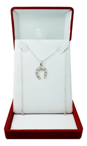 Conjunto Dije Plata 925 Herradura Caballo + Cadena Forcet 