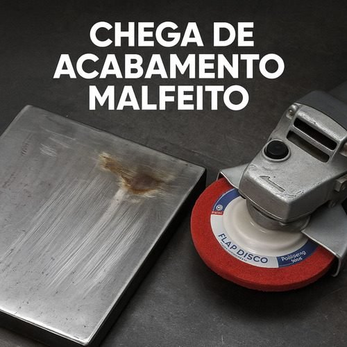 Disco Flap Para Inox Médio Remove Riscos E Imperfeições