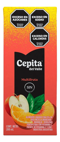 Jugo Cepita Multifruta 200 Ml Pack X 6u Vitaminas C Y E Zinc