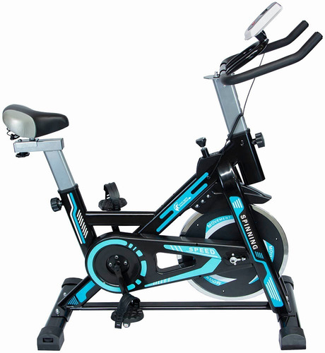 Bicicleta fija Centurfit Estandar MKZ-BICI8815-8KG color negro y celeste