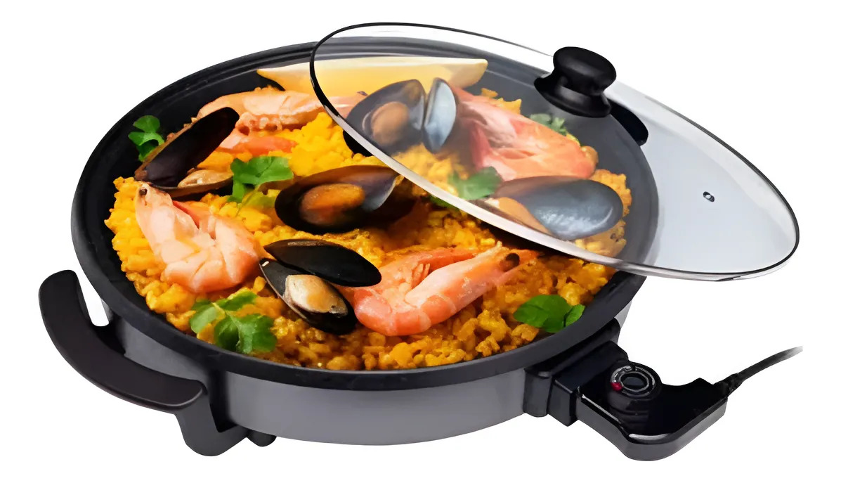 Olla Electrica Gigante Teflon Antiadherente 8lts Oryx 1300w Negro