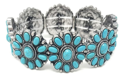 Pulsera Elástica Emulily Western Concho Navajo Squash Blosso