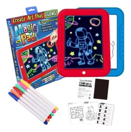 Tableta De Dibujo Con Luz Led Magic Pad 3 Marcadores Gratis