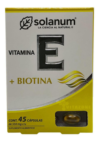 Vitamina E Y Biotina 45 Cápsulas Solanum