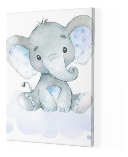 Cuadro Decorativo Set 3 Dibujo Elefantes Bebes Niños Cuarto | Envío gratis
