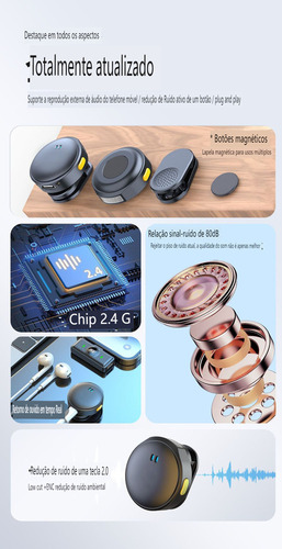 B Microfone De Lapela Sem Fio Para iPhone/android
