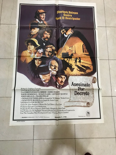 Antiguo Afiche De Cine Orig.-sherlock Holmes-envio