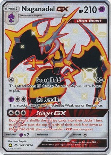 Naganadel Gx Sv63/sv94 Shiny Ultra Raro Pokemon Tcg