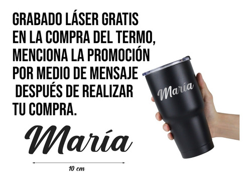 Imagen 2 de 9 de Termo Personalizado Logo Nombre Láser Acero Inoxidable 20oz