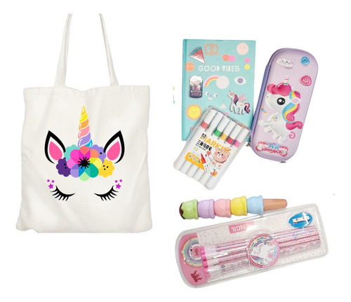 Papeleria Kawaii 6 Piezas Para Niños De Unicornio 