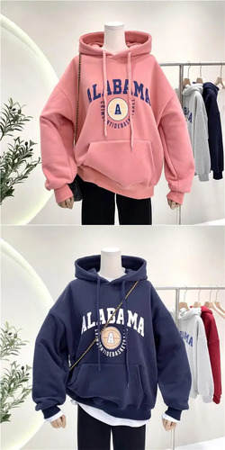 Sudadera Con Capucha Y Forro Polar Con Estampado De Letras Para Mujer