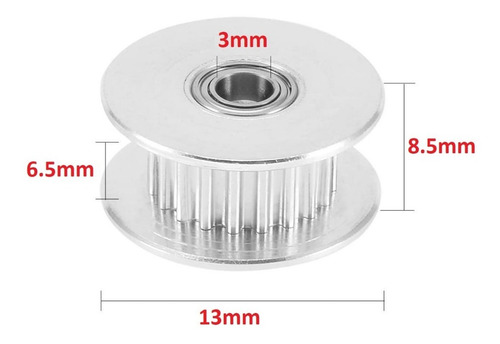 Kit 2 Polias Gt2 16 Dentes Sincronizadora Rolamento Furo 3mm