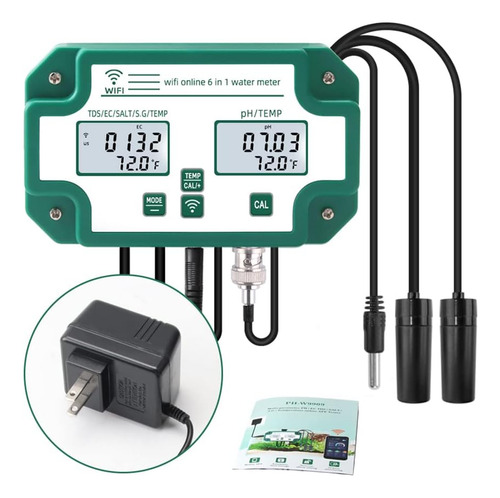 Probador De Calidad Del Agua 6 En 1 Tuya Wifi Multiparámetro